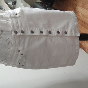 Cute White Denim Cremiux Skirt